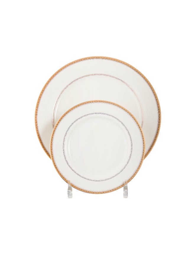 ليجاسي 🍽️ طقم سفرة فاخر 24 قطعة من البون تشاينا – تصميم كلاسيكي بلمسة ذهبية أنيقة ✨ - Image 4